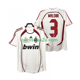 Camisolas de futebol AC Milan MALDINI 3 2006 2007 Retro Equipamento Alternativa Manga Curta